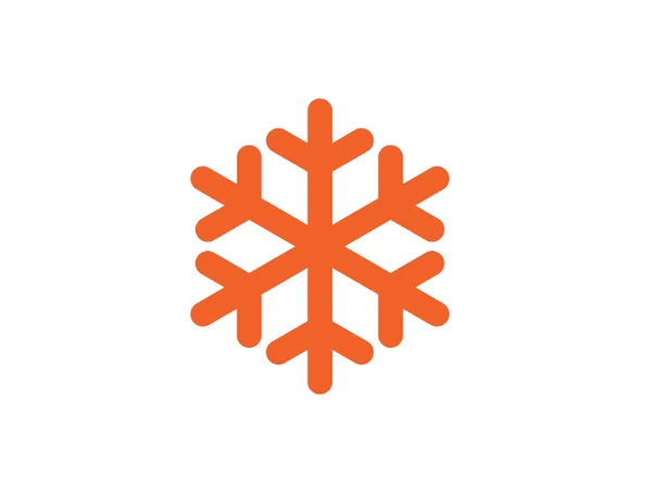Oranje sneeuwvlok als symbool voor diepvriesvracht