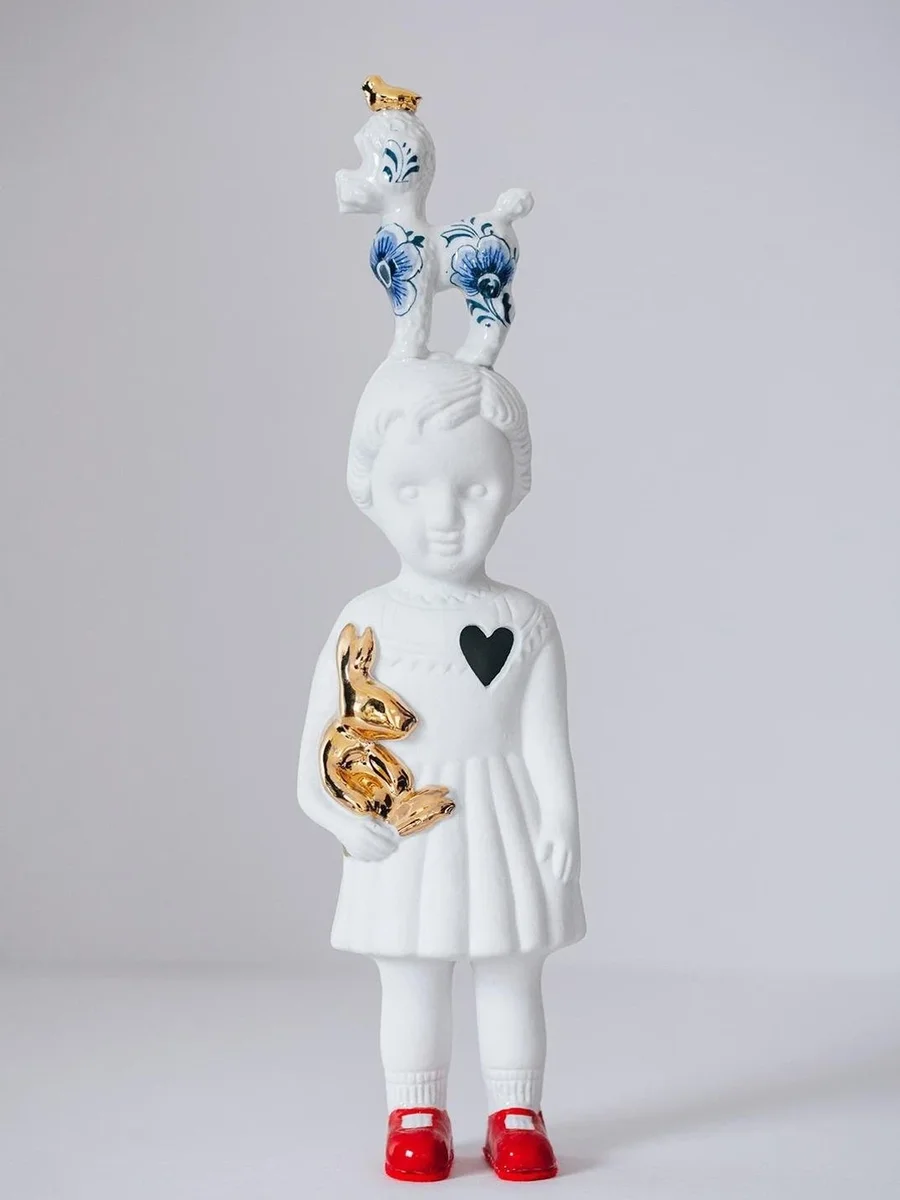 Pupke with Poodle - White with poodle Delft blue | Collection