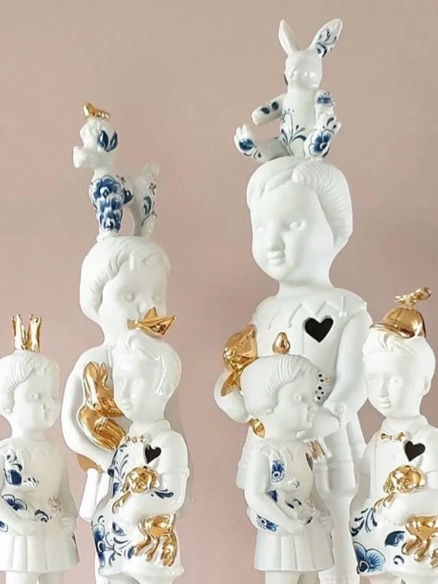 Pupke with Poodle - White with poodle Delft blue | Collection